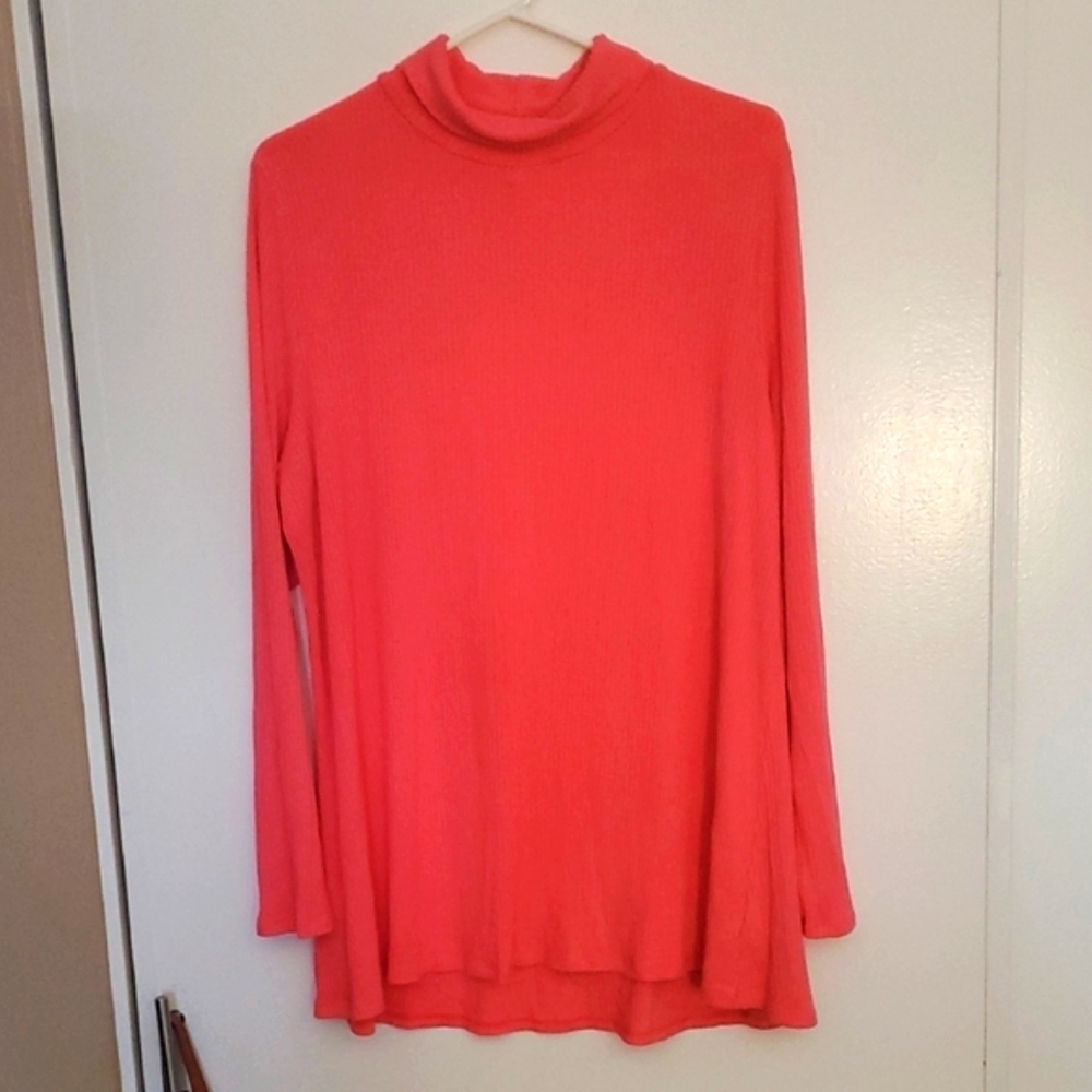 Faded Glory Vibrant Coral Long Sleeve Top